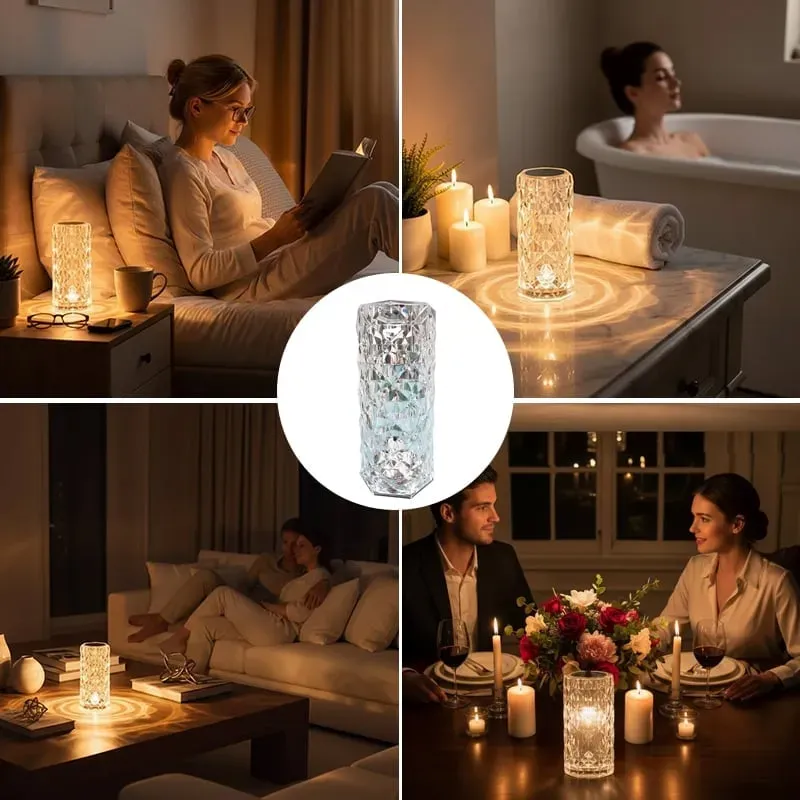 LED Rose Diamond Lamp with 16 RGB Colors & Remote Control
